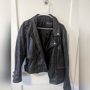 Guess Black Leather Jacket